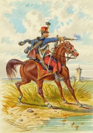 Soldat zu Pferd 9 by Franz Gerasch Oil Painting