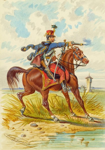 Main Product Photo of Soldat zu Pferd 9 Painting by Franz Gerasch