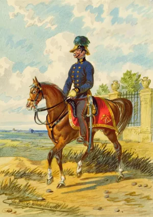 Soldat zu Pferd Oil painting by Franz Gerasch