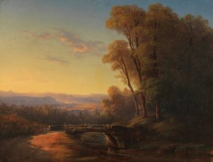 Suddeutsche Landschaft im Abendlicht by Franz Graf Von Pocci Oil Painting