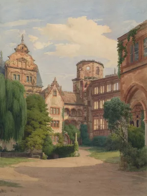 Ansicht des Schlosses Heidelberg by Franz Heinrich Oil Painting