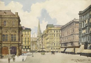 Karntnerstrase by Franz Hoffelner Oil Painting