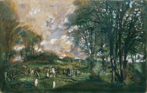 Der alte Judenfriedhof in Lublin by Franz Hohenberger Oil Painting