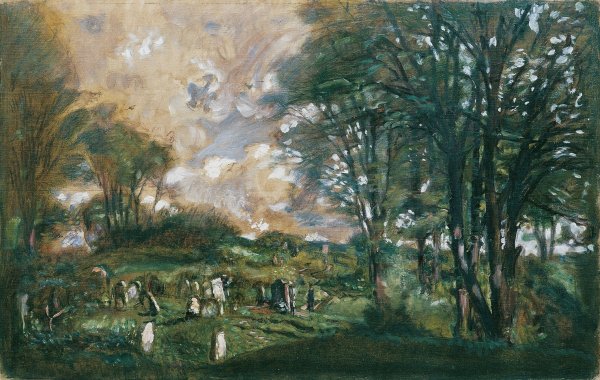 Der alte Judenfriedhof in Lublin  by Franz Hohenberger - Hand-Painted Oil Painting Reproduction