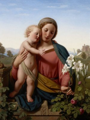 Madonna and Child by Franz Ittenbach Oil Painting