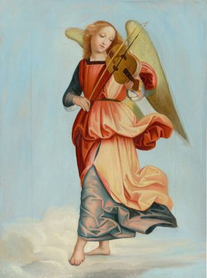 Music Making Angel by Franz Ittenbach Oil Painting