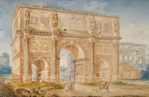 The Arch Of Constantine And Part Of The Colosseum by Franz Kaisermann Oil Painting