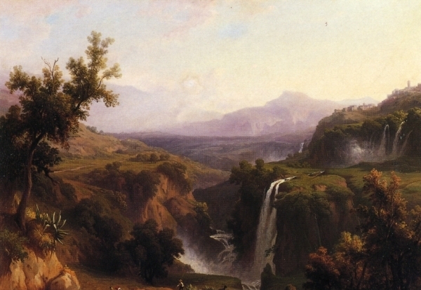 Main Product Photo of Extensive View of the Cascades and Tivoly Painting by Franz Knebel