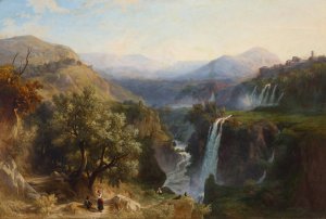 The Cascades of Tivoli by Franz Knebel Oil Painting