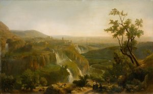 View of Tivoli by Franz Knebel The Younger Oil Painting