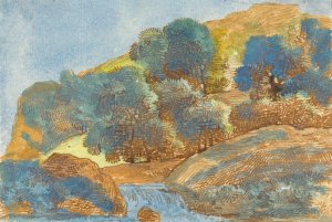 Hilly Landscape with a Stream by Franz Kobell Oil Painting