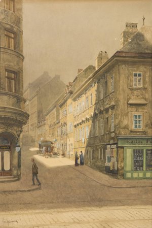 A Motif from Vienna by Franz Kopallik Oil Painting