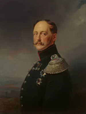 Portrait of Emperor Nicholas I by Franz Krueger - Oil Painting Reproduction