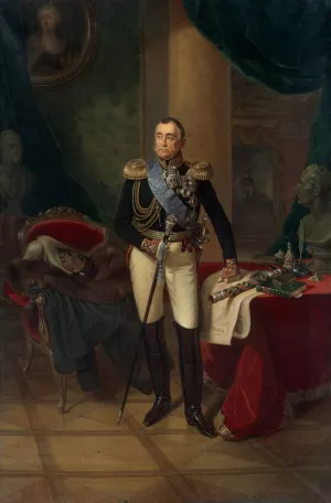 Portrait of Prince Pyotr Volkonsky by Franz Krueger - Oil Painting Reproduction