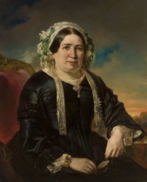 Portrait of a woman in a cap by Franz Kruger Oil Painting