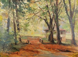 Herbstliche Waldlichtung by Franz Kulstrunk Oil Painting