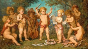 A Spring Concert by Franz Lefler Oil Painting