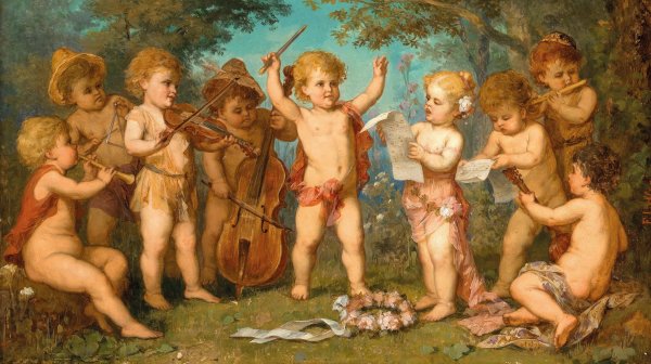 A Spring Concert by Franz Lefler - Hand-Painted Oil Painting Reproduction