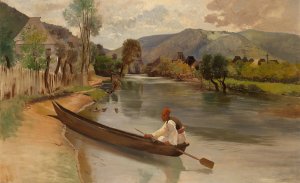 Am Flussufer Oil painting by Franz Leo Ruben