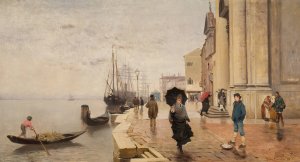 Motiv aus Venedig by Franz Leo Ruben Oil Painting
