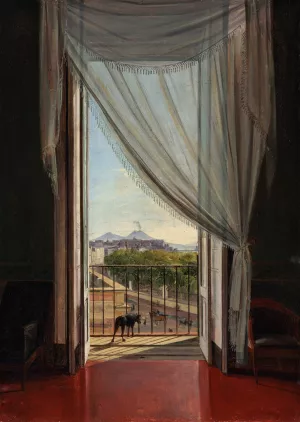 A View of Naples through a Window by Franz Ludwig Catel Oil Painting