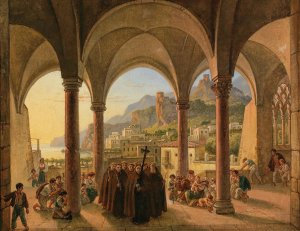Blick auf Amalfi aus der Vorhalle des Doms by Franz Ludwig Catel Oil Painting