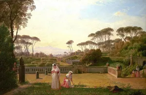 Garden of the Villa Doria Pamphili in Rome Oil painting by Franz Ludwig Catel