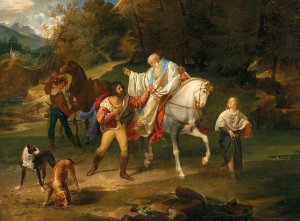 Rudolf of Habsburg and the Priest by Franz Ludwig Catel Oil Painting