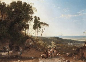 View of Ariccia with the Sea in the Background by Franz Ludwig Catel Oil Painting