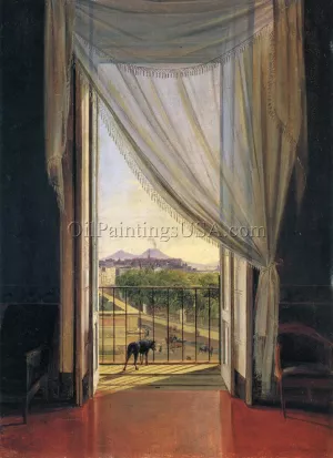 View of Naples through a Window by Franz Ludwig Catel - Oil Painting Reproduction