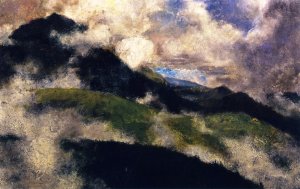Alpine Landscape with Rising Fog by Franz Marc Oil Painting