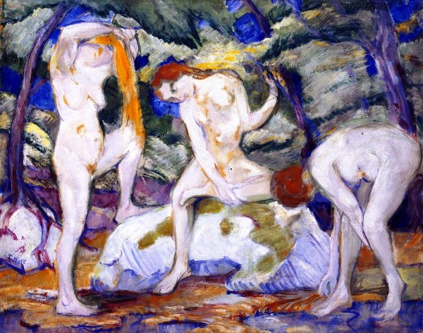 Main Product Photo of Bathing Women Painting by Franz Marc