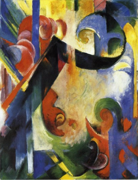 Main Product Photo of Broken Forms Painting by Franz Marc