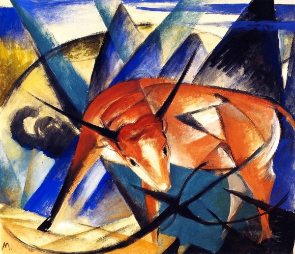 Bull by Franz Marc - Hand-Painted Oil Painting Reproduction