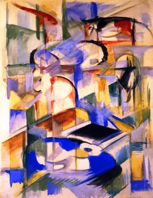Composition of Animals by Franz Marc Oil Painting
