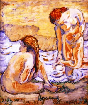 Composition with Nudes II by Franz Marc - Oil Painting Reproduction