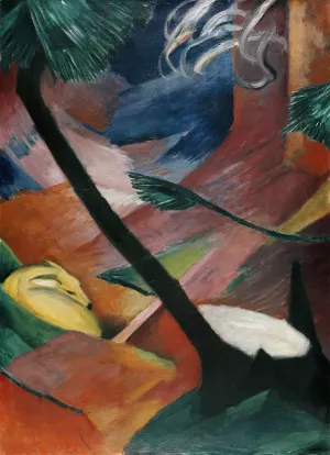 Deer in the Forest II by Franz Marc Oil Painting