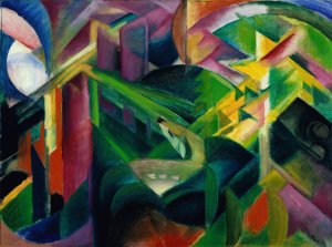 Deer in the monastery garden by Franz Marc Oil Painting