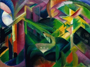 Deer in the monastery garden by Franz Marc Oil Painting
