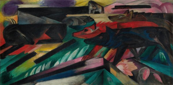Main Product Photo of Die Wolfe  Painting by Franz Marc
