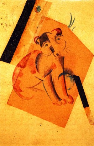 Dog in Expectation by Franz Marc Oil Painting