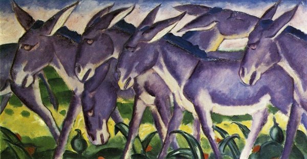 Main Product Photo of Donkey Frieze Painting by Franz Marc