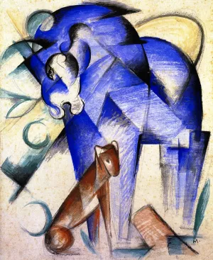 Fabulous Beasts by Franz Marc - Oil Painting Reproduction