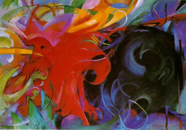 Main Product Photo of Fighting Forms Painting by Franz Marc