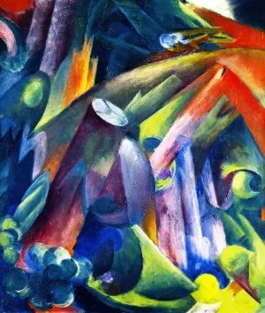 Forest Interior with Bird painting by Franz Marc