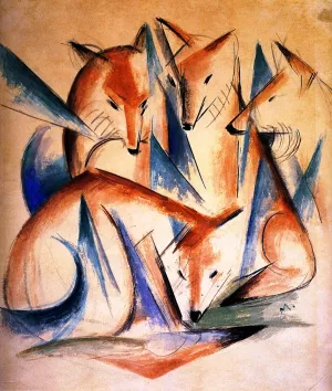 Foxes by Franz Marc - Oil Painting Reproduction
