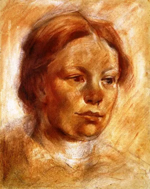 Girl's Head (Maria Franck) Oil painting by Franz Marc