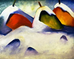 Haystacks in the Snow Oil painting by Franz Marc