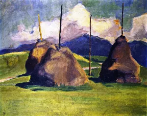 Haystacks painting by Franz Marc