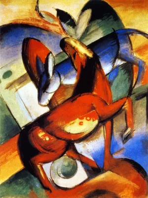 Horse and Donkey by Franz Marc Oil Painting